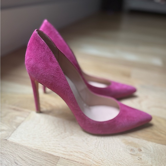 Stuart Weitzman Shoes - Stuart Weitzman Pink Suede Heels Size 8